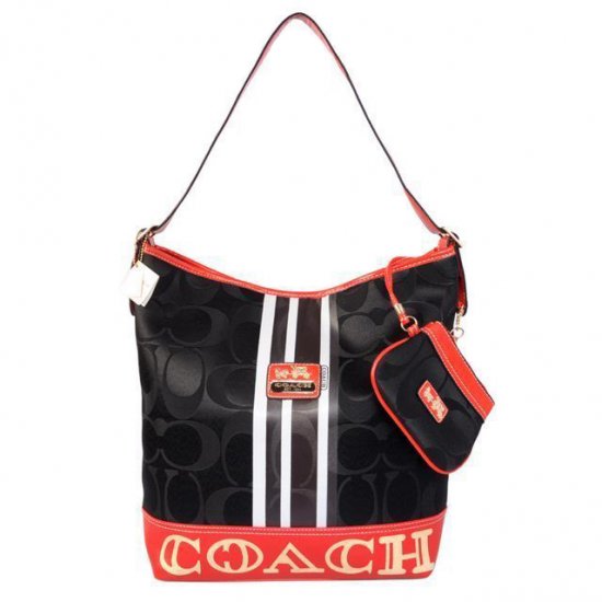 Coach In Signature Medium Black Shoulder Bags AYH | Women